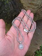 925 Zilveren Ketting met Turkse Vlag Hanger - 34.40g, 60cm, Sieraden, Tassen en Uiterlijk, Kettingen, Ophalen of Verzenden