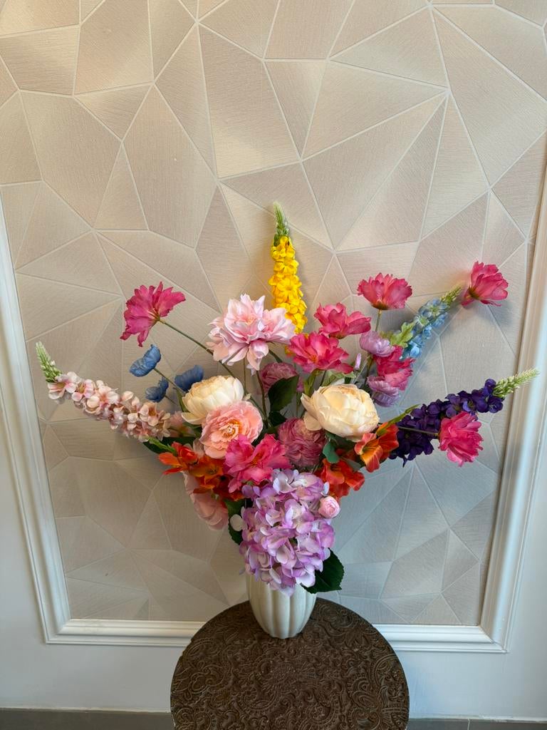 Luxe boeket kunstbloemen, Ophalen of Verzenden, Zo goed als nieuw