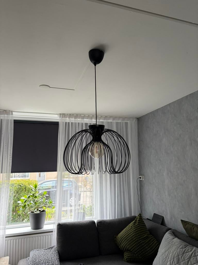 IKEA KALLFRONT / HEMMA Hanglamp, zwart, 52 cm, Ophalen, Zo goed als nieuw, Metaal, 50 tot 75 cm