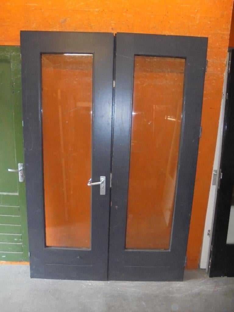 Openslaande tuindeuren dubbelglas, 152 x 228 (nr. GP4125A), Doe-het-zelf en Verbouw, Deuren en Horren, Zo goed als nieuw, Buitendeur