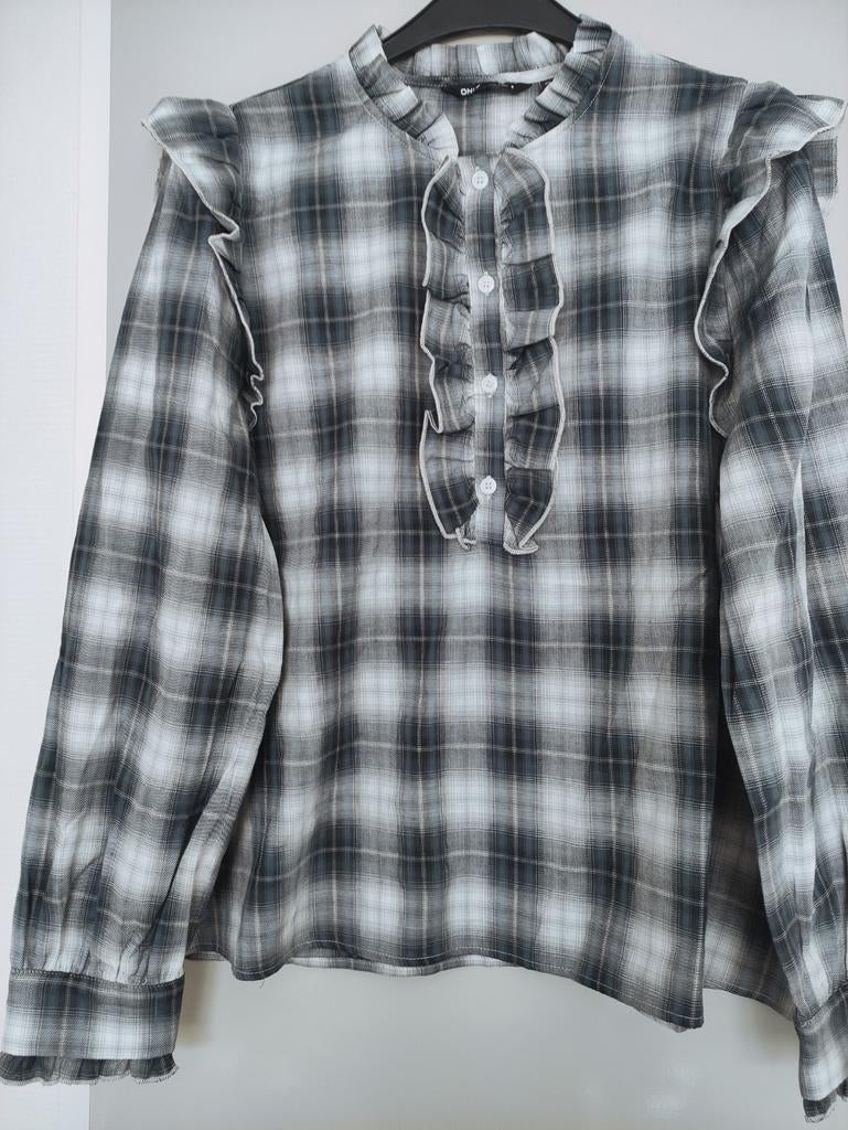 Blouse blauw Multi geblokt Only XL, Kleding | Dames, Blouses en Tunieken, Only, Blauw, Maat 42/44 (L), Nieuw