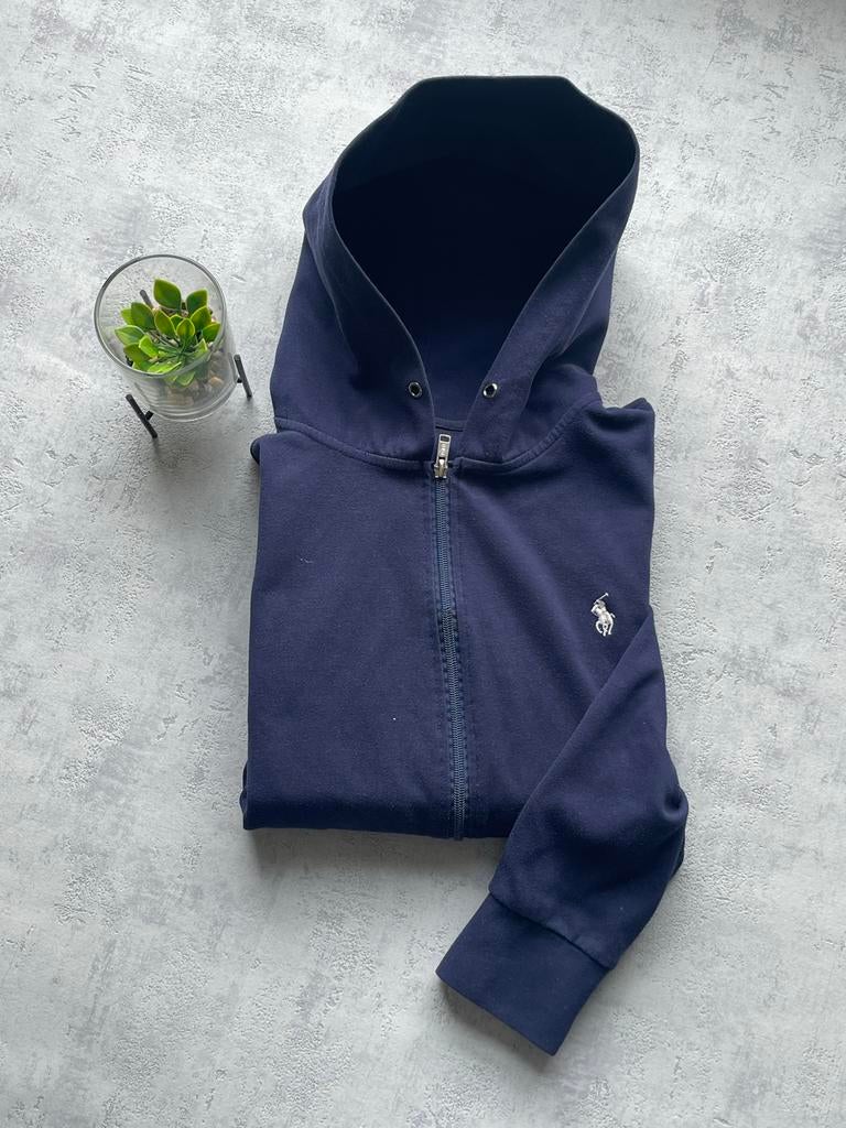 Ralph Lauren zip/vest donkerblauw maat S, Ophalen of Verzenden, Zo goed als nieuw, Maat 46 (S) of kleiner, Blauw