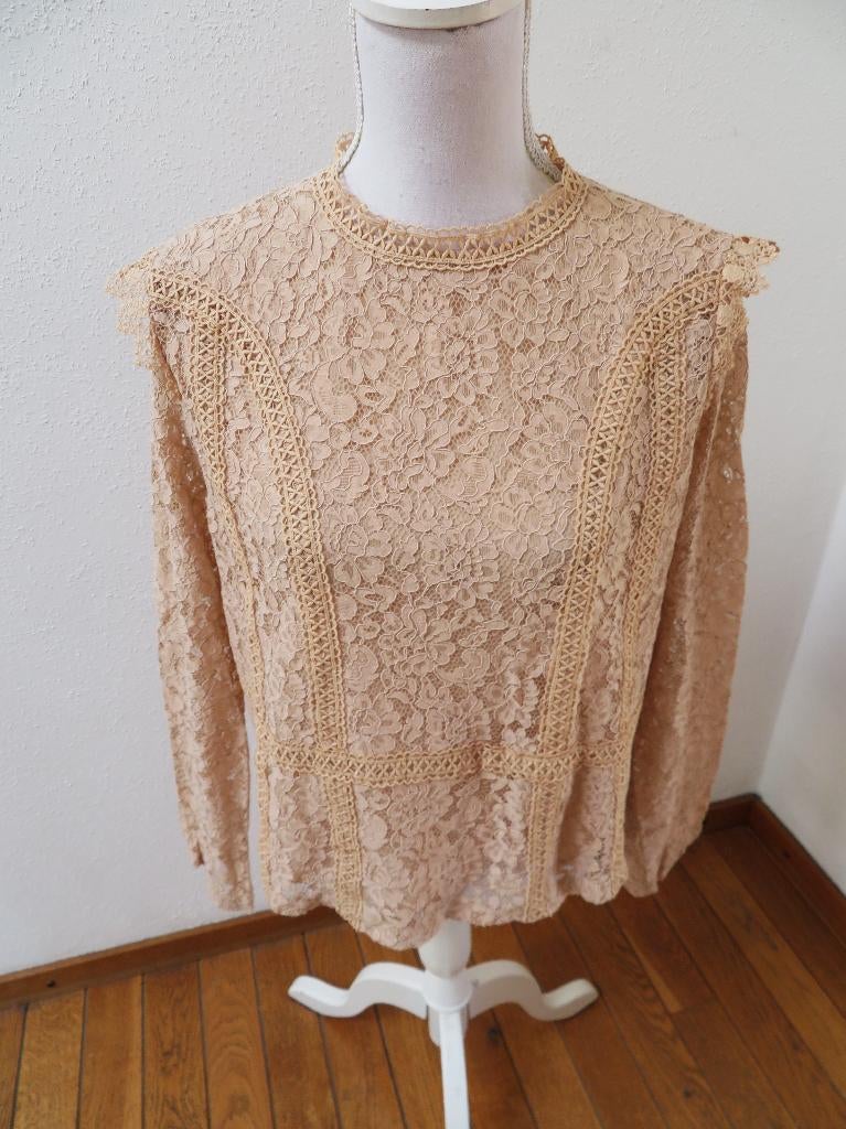 Z33 ZARA nieuw blouse shirt beige XL past voor 38/40, Maat 38/40 (M), Nieuw, Ophalen of Verzenden, Zara