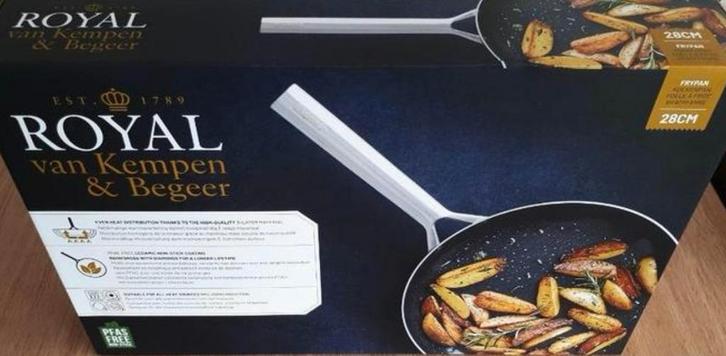 Royal Van Kempen & Begeer Koekenpan 28CM, Huis en Inrichting, Keuken | Potten en Pannen, Nieuw, Koekenpan of Braadpan, Rvs, Inductieplaat