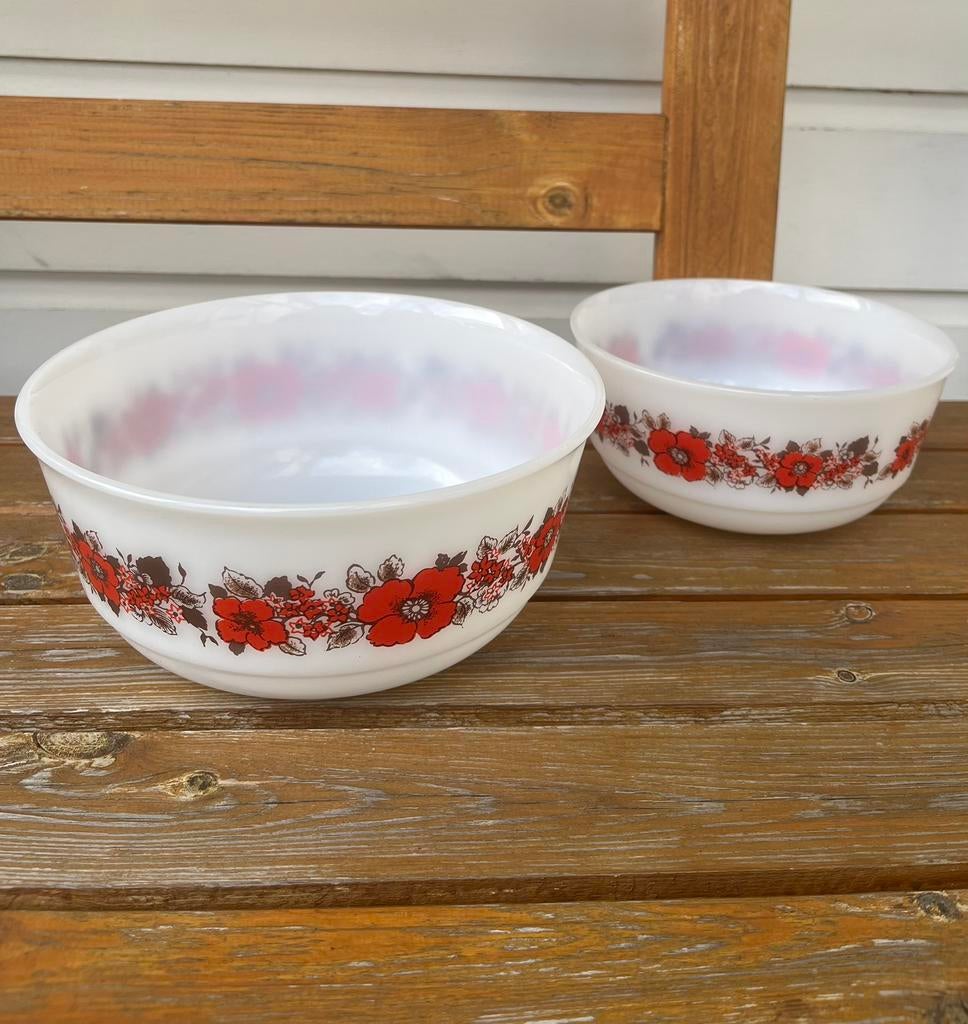 Vintage Jenaer Glas Schott & Gen jaren 70 schalen met bloem, Ophalen of Verzenden, Glas, Overige stijlen, Schaal of Schalen