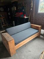 Steigerhouten tuinset met op maat gemaakte kussens, Tuin en Terras, 3 zitplaatsen, Steigerhout, Ophalen of Verzenden, Zo goed als nieuw