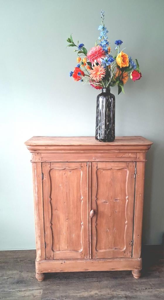 Mooie antieke grenen biedermeier meidenkast, Antiek en Kunst, Ophalen of Verzenden