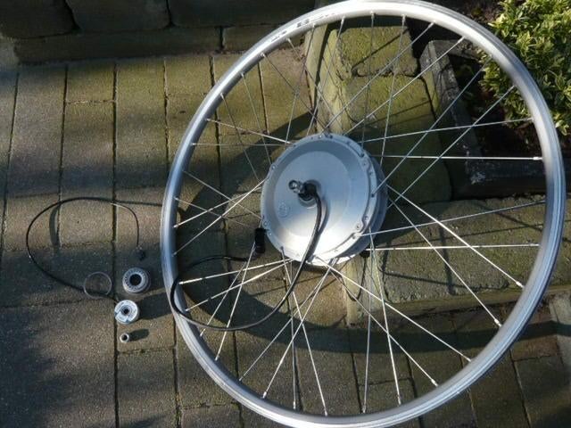 Mooi en recht 28" voorwiel met 36volt motor ion met trapkrac, Fietsen en Brommers, Fietsonderdelen, Ophalen, Gebruikt, Elektrische fiets