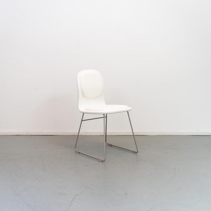 Cappellini stoel Hi Pad Wit Jasper Morrison Nieuw, Huis en Inrichting, Stoelen, Nieuw, Eén, Leer, Metaal