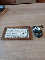 Tegeltableau MONA/HOLLAND m.koe,handwerk koe is v.gietijzer, Ophalen of Verzenden