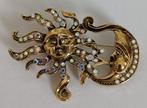 Zon en maan broche, Overige materialen, 4 tot 7 cm, Overige kleuren, Nieuw