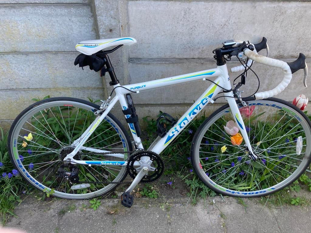 Stokvis Pursuit Racefiets - Wit/Blauw/Geel, Fietsen en Brommers, Fietsen | Racefietsen, 28 inch, Gebruikt, 10 tot 15 versnellingen