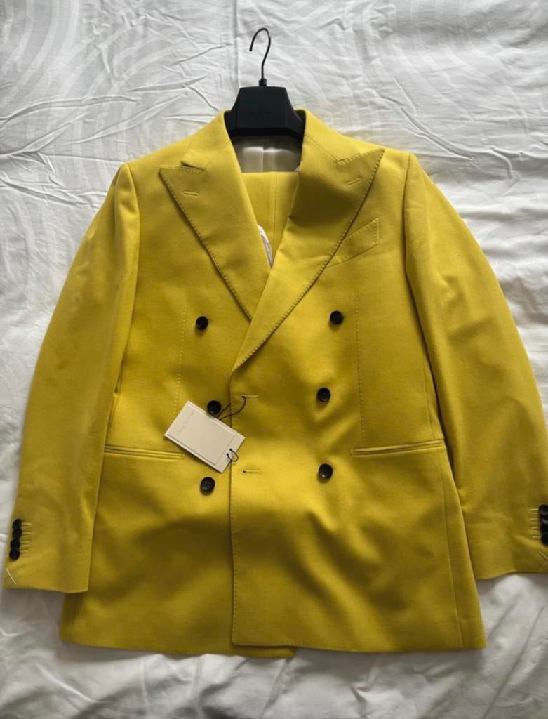 Suitsupply Havana gele pakken maat 48 (colbert en patalon), Maat 48/50 (M), Geel, Nieuw, Ophalen of Verzenden