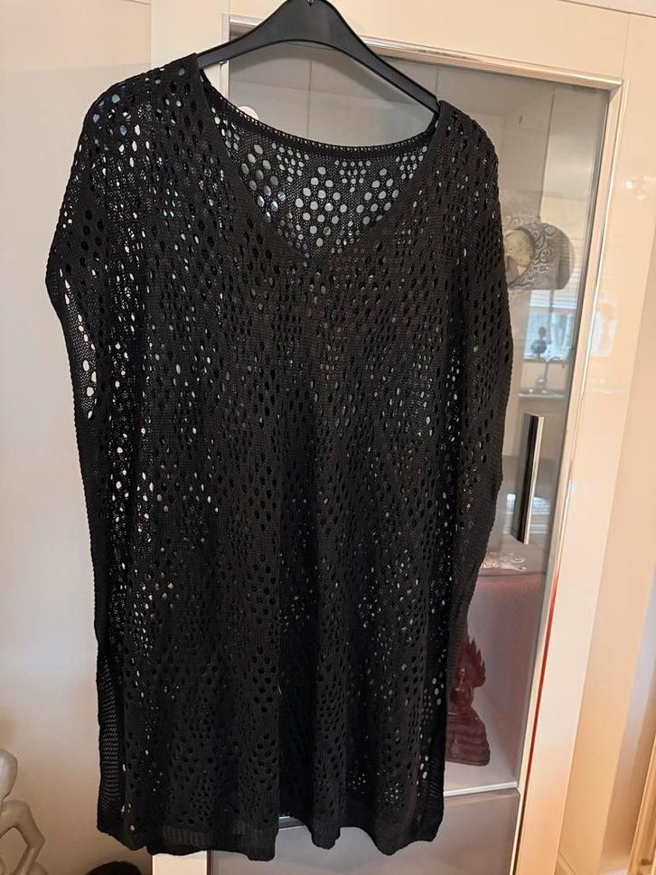 Nieuwe Chic Me gehaakte top/tuniek maat 52, Kleding | Dames, Grote Maten, Nieuw, Blouse of Tuniek, Zwart, Ophalen of Verzenden