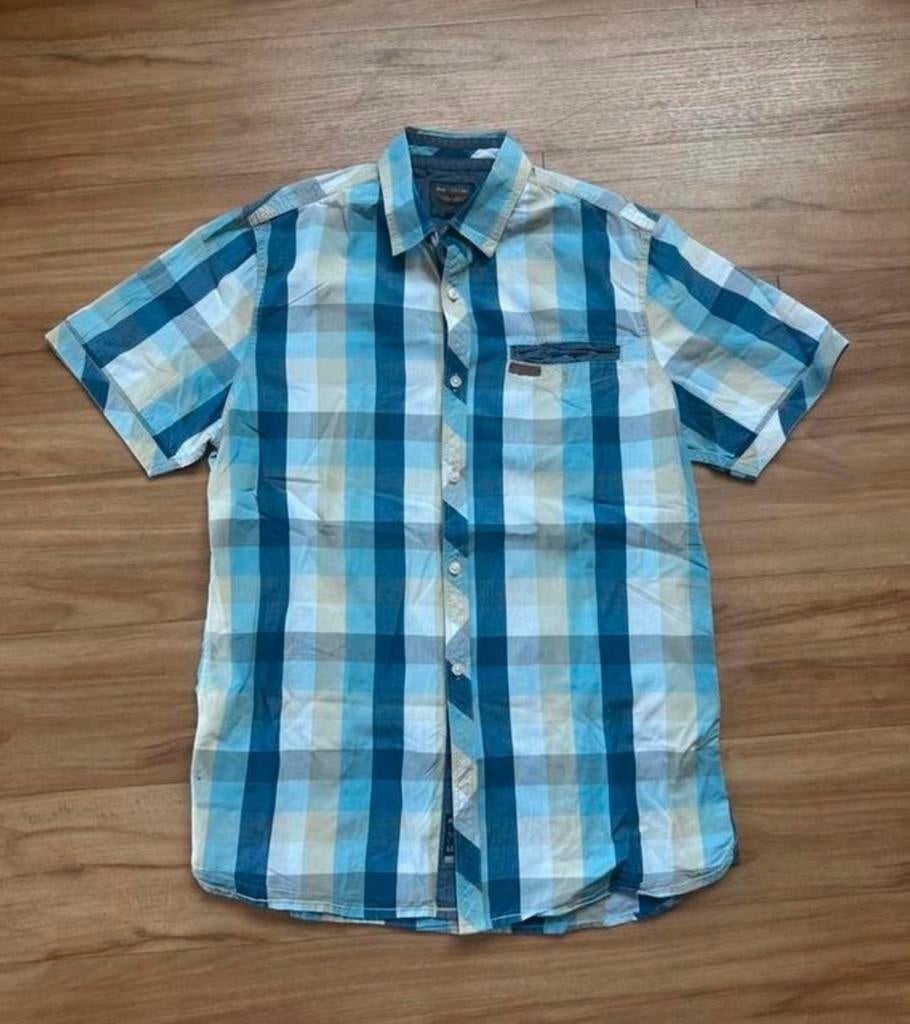 Blauw overhemd met korte mouw van pme legend - geruit, Ophalen of Verzenden, Zo goed als nieuw