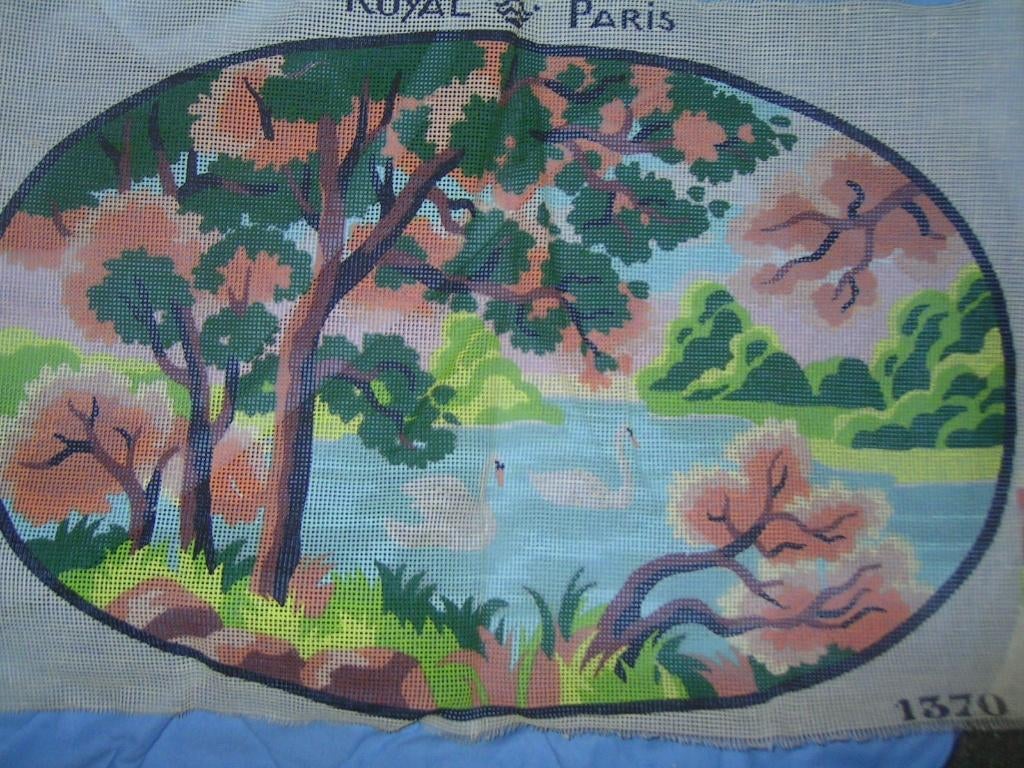 Voorbedrukt stramien Zwanen op het water 1370. Heb Ook DMC, Hobby en Vrije tijd, Borduren en Borduurmachines, Ophalen of Verzenden