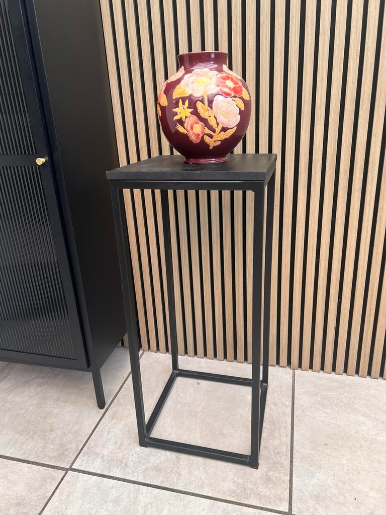 Zuil zwart staal en hout, Ophalen, Zo goed als nieuw