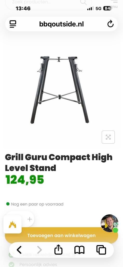 Grill Guru Compact kamado High Level Stand Bastard/ Inferno/, Tuin en Terras, Barbecue-accessoires, Ophalen, Zo goed als nieuw