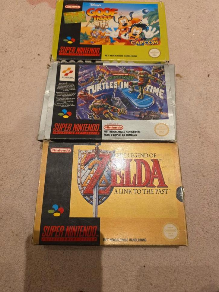 3 SNES Klassiekers: Zelda CIB, Turtles , Goof Troop CIB, Spelcomputers en Games, Games | Nintendo Super NES, Gebruikt, Avontuur en Actie