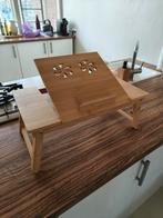 Nieuw houten laptoptafel / bedtafel - verstelbaar, Ophalen of Verzenden, Nieuw, In diepte verstelbaar