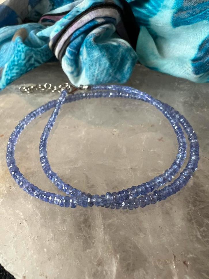 Tanzaniet facet geluk beschermt intuïtie inzicht eigenliefde, Sieraden, Tassen en Uiterlijk, Kettingen, Nieuw, Zilver, Blauw, Met edelsteen