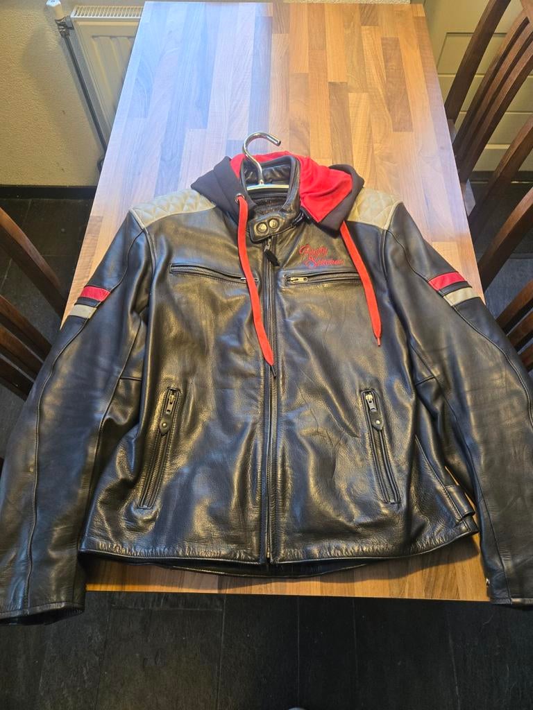 Rusty stitches jari hooded leren motorjas, XS, Jethelm, Shark, Ophalen of Verzenden