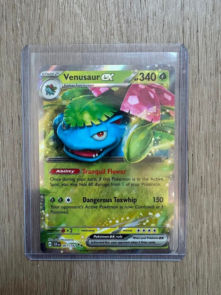 Venusaur EX #001/142 Stellar Crown, Ophalen of Verzenden, Zo goed als nieuw, Losse kaart