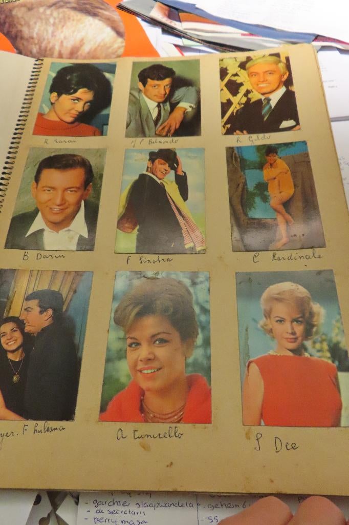 filmsterplaatjes 50er jaren  18 stuks opgeplakt op vel D.Day, Verzamelen, Verzenden, Overige typen