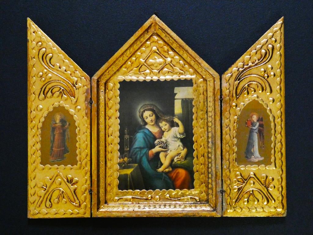 Triptiek drieluik icoon De Madonna druiventros P. Mignard, Ophalen of Verzenden