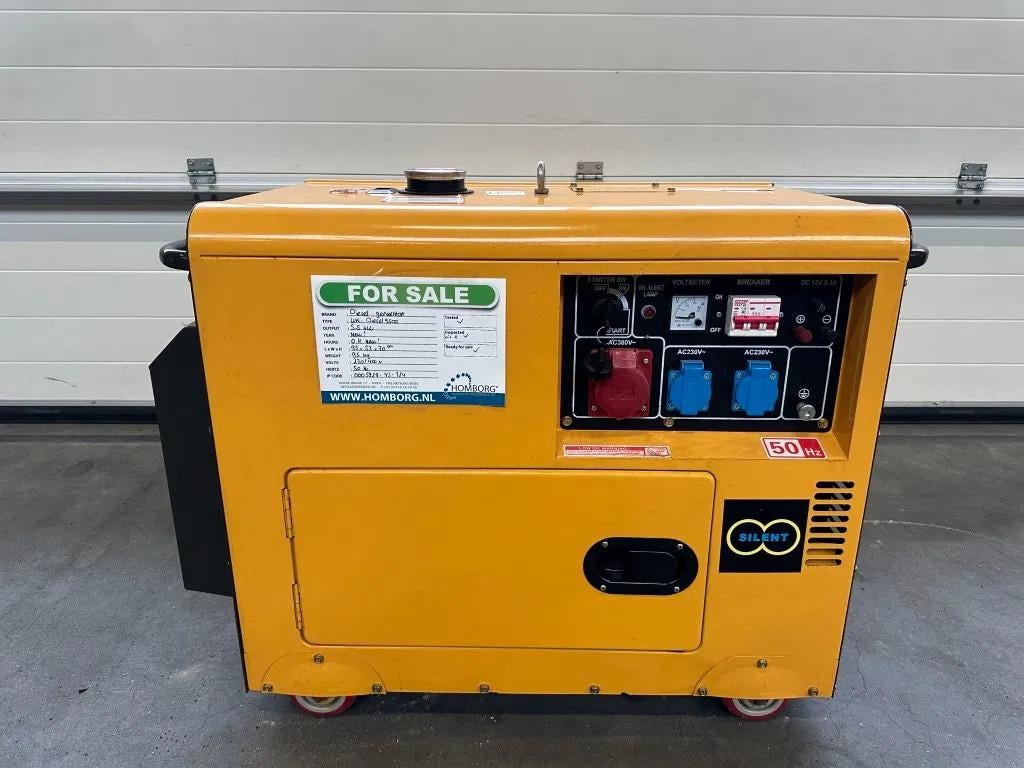 Diesel Diesel Generator UK-9500 5.5 kW 230 en 400 Volt Silen, Ophalen of Verzenden