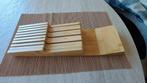 Uitschuifbare messen organizer van bamboe voor 9 messen, Ophalen of Verzenden, Nieuw, Hout