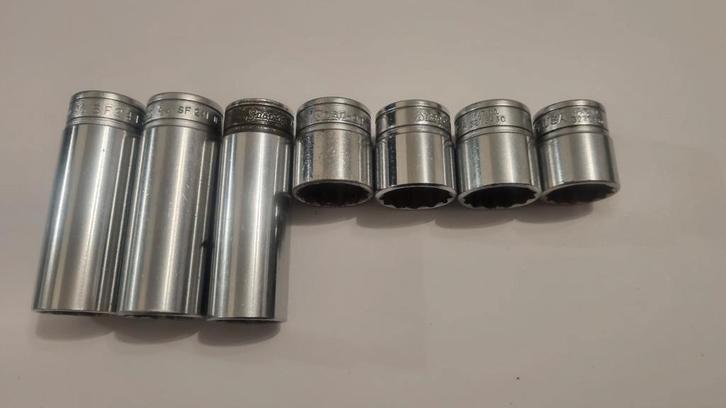 Snap-On // Set van 7 doppen, verschillende maten, Doe-het-zelf en Verbouw, Gereedschap | Handgereedschap, Ophalen of Verzenden
