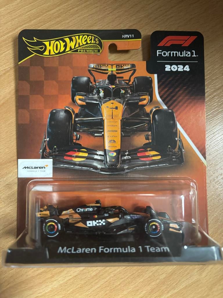 Hot Wheels Premium Formule 1 2024 Lando Norris McLaren, Hobby en Vrije tijd, Modelauto's | Overige schalen, Ophalen of Verzenden