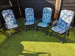 4  Tuinstoelen  met kussens, Ophalen of Verzenden, Gebruikt, Kunststof