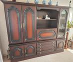 Grote klassieke noten wandkast - 199x236x50 cm, Huis en Inrichting, Kasten | Wandmeubels, Gebruikt, Met deur(en), Glas, Ophalen of Verzenden