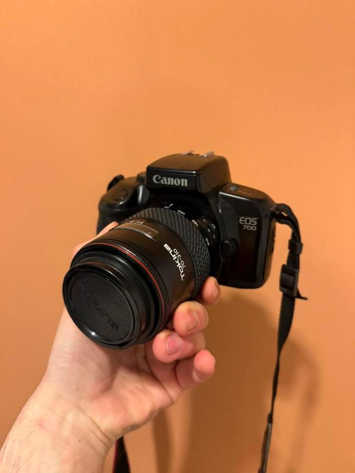 Canon EOS 700 analoge camera - getest en werkend, Audio, Tv en Foto, Fotocamera's Analoog, Zo goed als nieuw, Spiegelreflex, Canon