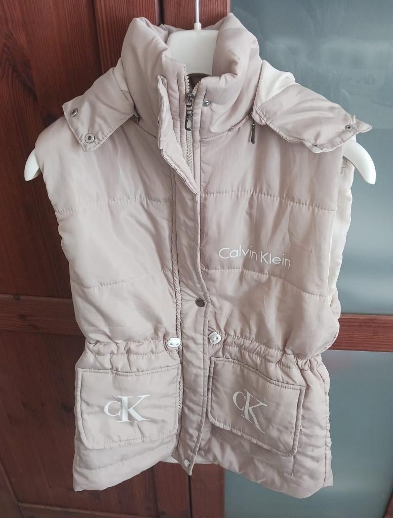 Bodywarmer - Maat M - Met tekst, Maat 38/40 (M), Beige, Ophalen of Verzenden, Zo goed als nieuw
