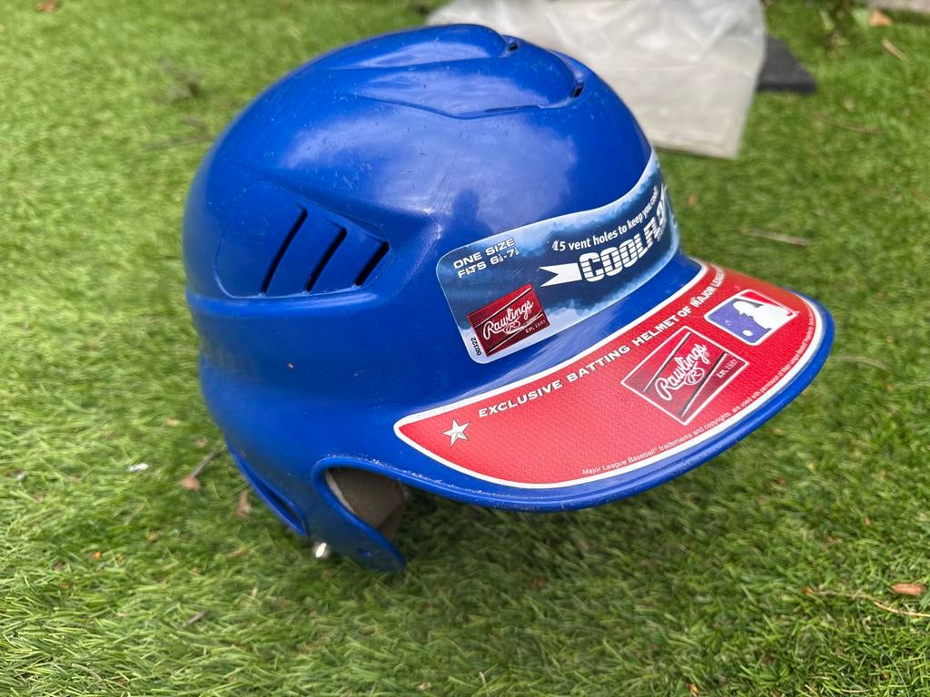 Rawlings Honkbalhelm - Blauw, One Size (6 1/2 - 7 1/2), Sport en Fitness, Honkbal en Softbal, Ophalen, Gebruikt, Honkbal, Overige typen