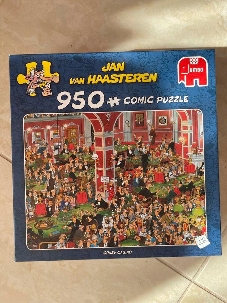 Jan van Haasteren Crazy Casino 950 stukjes, Hobby en Vrije tijd, Denksport en Puzzels, Zo goed als nieuw, Legpuzzel, 500 t/m 1500 stukjes
