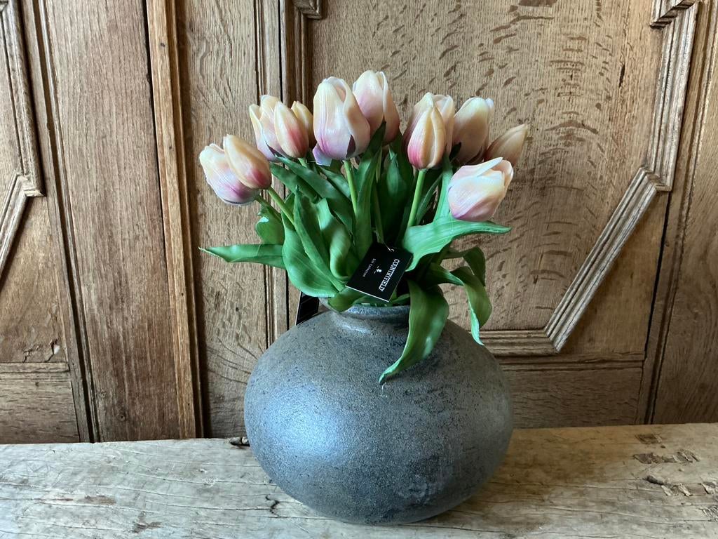 AANBIEDING 3 bosjes real touch tulpen kunstbloemen gemeleerd, Ophalen of Verzenden, Nieuw