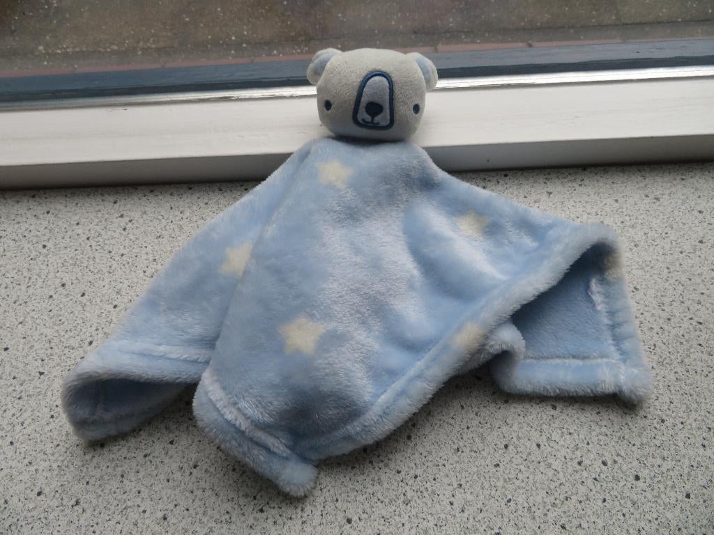 Knuffeldoek beer licht blauw sterrenprint van Primark Baby, Beer, Blauw, Ophalen of Verzenden, Zo goed als nieuw