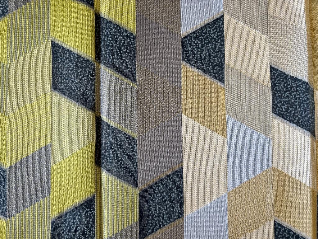 Lap stof Ploeg Stroom 115x110 cm gordijnstof inbetween oker, Geel, Ophalen of Verzenden, Zo goed als nieuw, 30 tot 120 cm