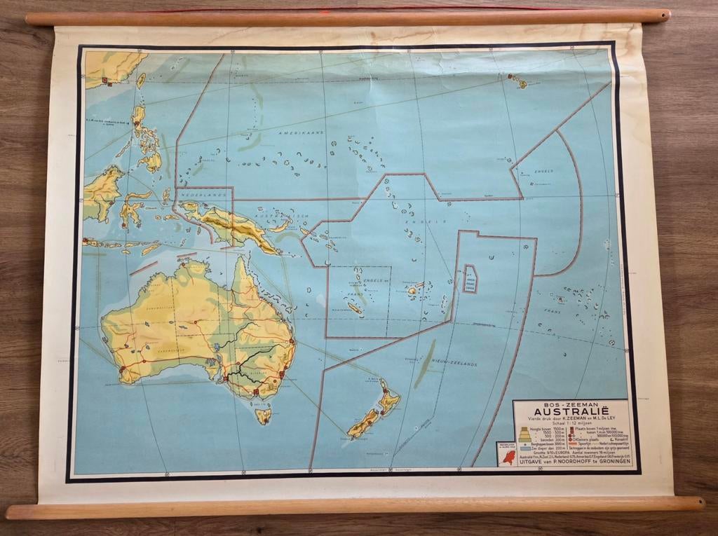 Landkaart Australië schoolkaart Bos - Zeeman, Ophalen, Aardrijkskunde