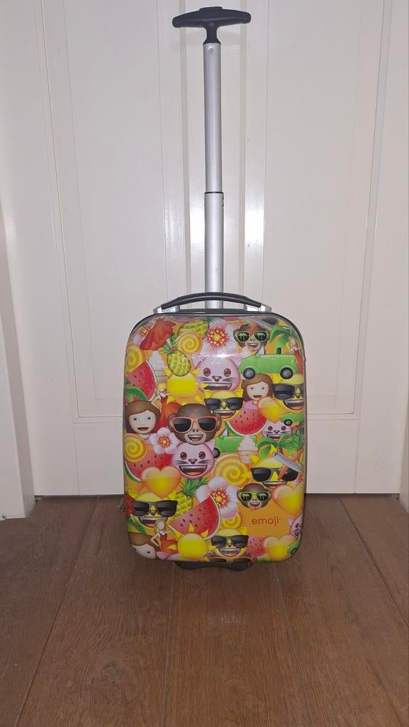 Vrolijke Emoji Trolley - Perfect voor Kinderen!, Wieltjes, Hard kunststof, Minder dan 50 cm, Ophalen of Verzenden