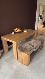 TEAB steigerhouten eettafel en bankje, Huis en Inrichting, Tafels | Eettafels, Ophalen, 50 tot 100 cm, Zo goed als nieuw, 150 tot 200 cm