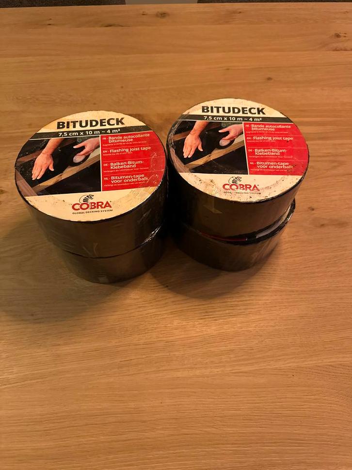 4x Cobra Bitudeck Bitumen Tape voor Onderbalk - Nieuw, Doe-het-zelf en Verbouw, Isolatie en Afdichting, Nieuw, Vloerisolatie, Overige materialen