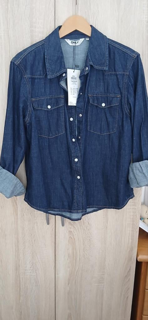 Leuke nieuwe donker only spijkerblouse mt L, Maat 38/40 (M), Only, Blauw, Nieuw