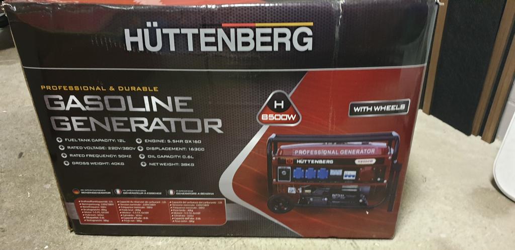 NIEUW Hüttenberg benzine generator 8500W, Doe-het-zelf en Verbouw, Aggregaten, Ophalen, Nieuw, Minder dan 5 kVA, Benzine