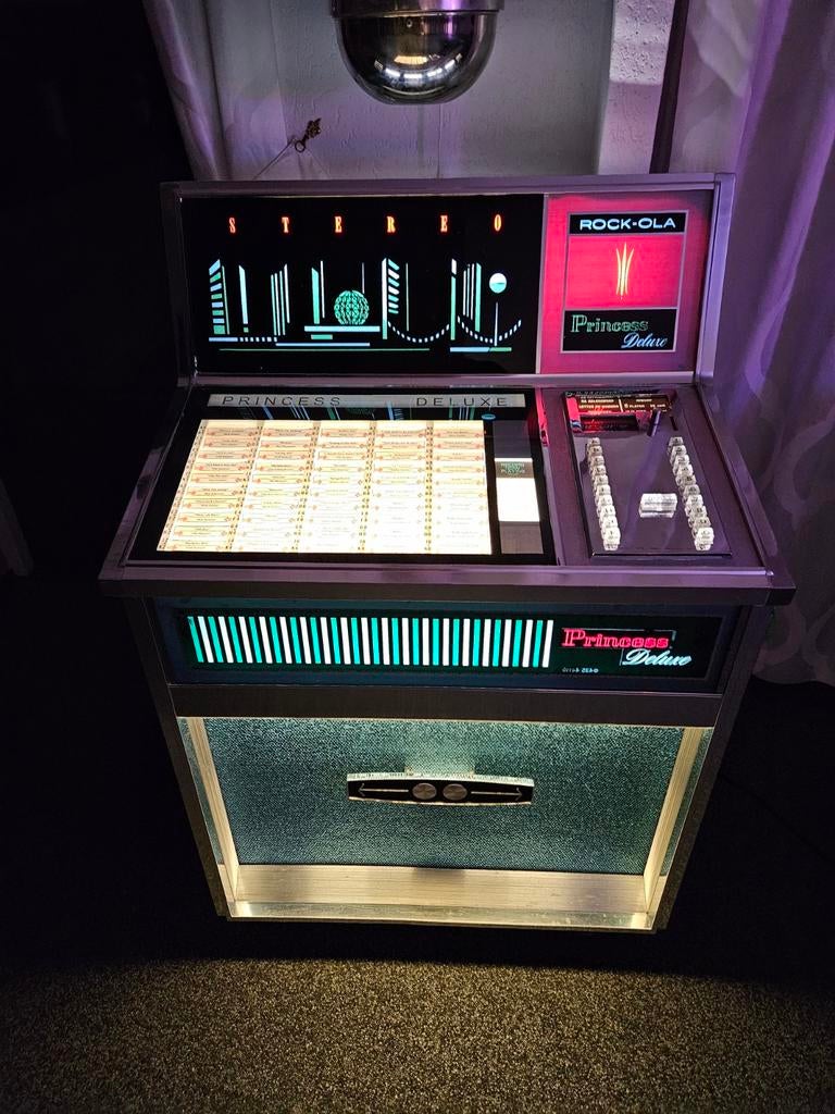 Super mooie Rock Ola 435 Princess Deluxe, Verzamelen, Automaten | Jukeboxen, Gebruikt, Rock Ola, 1970 tot heden, Ophalen