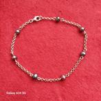 Zilveren armband met donkergrijze en paarse zoetwaterparels, Ophalen of Verzenden, Nieuw